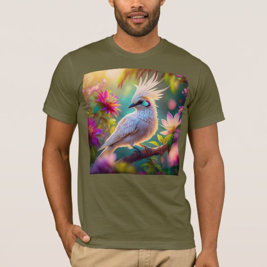 幼若鳥冠赤面羽ハトファンタジー鳥 Tシャツ (正面)