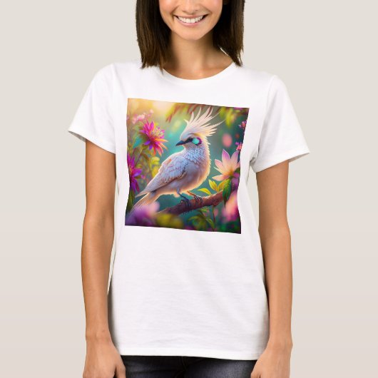 幼若鳥冠赤面羽ハトファンタジー鳥 Tシャツ (正面)