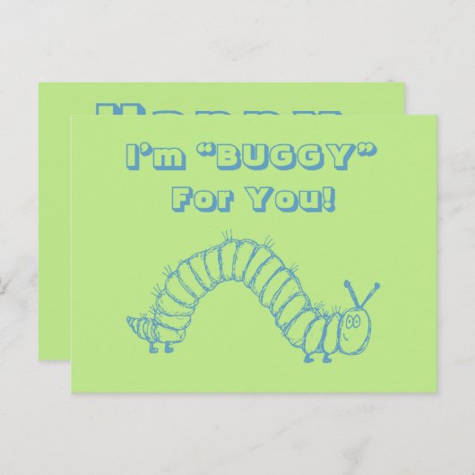 幼虫の学校はバレンタインデーをからかいます シーズンポストカード (正面/裏面)