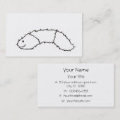 幼虫-かわいいおもしろいの羊毛質くまのスケッチの芸術 名刺 (正面/裏面)