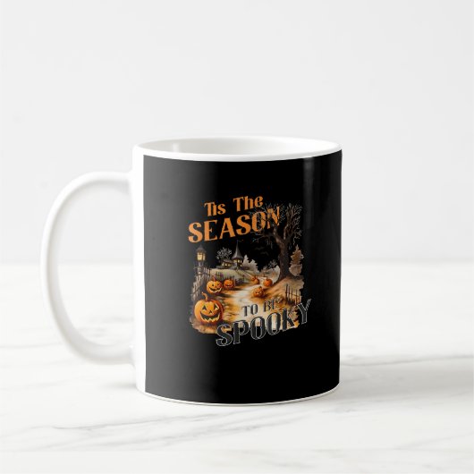 幽玄なハロウィン+Tis+The+Season+To+Be+Spooky+Fall コーヒーマグカップ (左)