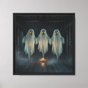 幽玄な美しさのリアリスティック・ゴースト・トリオ 👻 アート キャンバスプリント