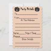 幽霊おもしろいがブーブブラックハローウィンパーティを叫ぶ 招待状 (裏面)