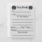 幽霊おもしろいがブーブブラックハローウィンパーティを叫ぶ 招待状 (裏面)