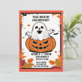 幽霊おもしろいとカボチャハローウィンパーティ招待 招待状 (スタンド正面)