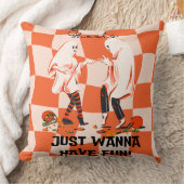 幽霊おもしろいはおもしろいハロウィンオレンジを食べたい クッション (ブランケット)