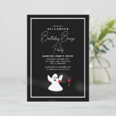 幽霊おもしろいハロウィンブーズバースデーパーティー 招待状 (スタンド正面)