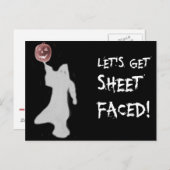 幽霊おもしろいハロウィーンのカボチャのちょうちんハロウィーン ポストカード (正面/裏面)