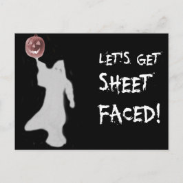 幽霊おもしろいハロウィーンのカボチャのちょうちんハロウィーン ポストカード