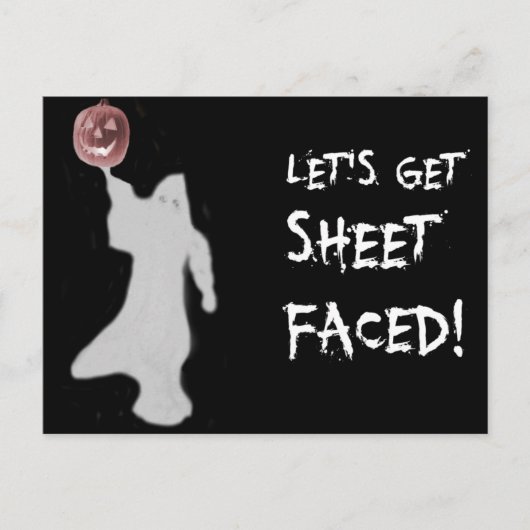 幽霊おもしろいハロウィーンのカボチャのちょうちんハロウィーン ポストカード (正面)