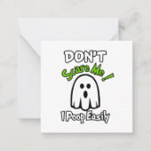 幽霊おもしろいハロウィーンウンチ簡単追加気持ち ノートカード (正面)
