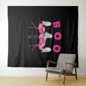 幽霊おもしろいフラミンゴブハロウィーンの衣装ギフト タペストリー (インサイチュ(横))