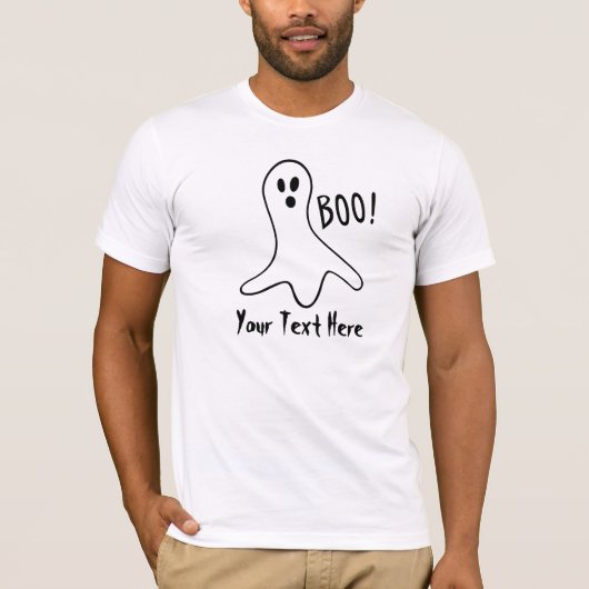 幽霊おもしろい叫びブーハロウィーングラフィックスデザイン Tシャツ (正面)