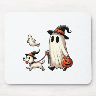 幽霊おもしろい歩くドッグ不気味シーズンハロウィーンCo マウスパッド