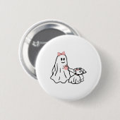 幽霊おもしろい歩くドッグ不気味シーズンハロウィーンCo 缶バッジ (正面&裏面)