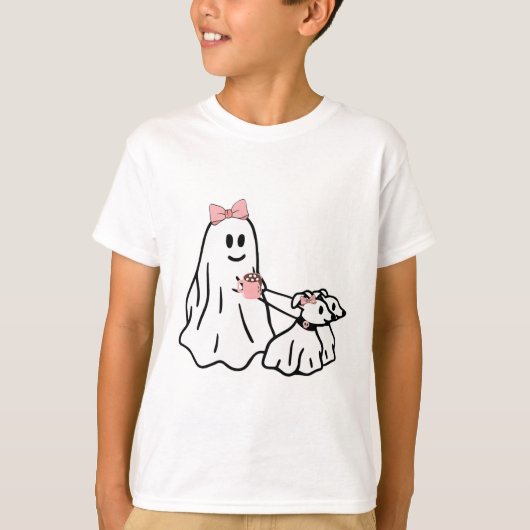 幽霊おもしろい歩くドッグ不気味シーズンハロウィーンCo Tシャツ (正面)