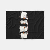 幽霊おもしろい牛ハロウィーン動物牛の恋人スポック フリースブランケット (正面(横))