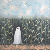幽霊お洒落コーンフィールド油彩画 シール (正面)