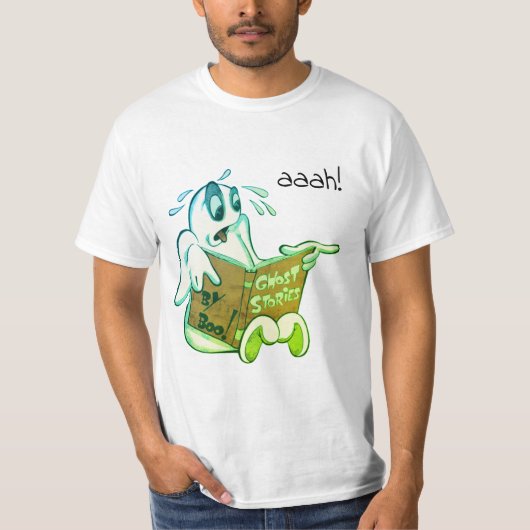 幽霊がホラー小説を読むTシャツ* Tシャツ (正面)