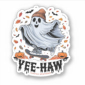 幽霊が慌てて秋のLを滑走する シール (正面)