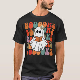 幽霊が本を読む ファニーハロウィン Tシャツ