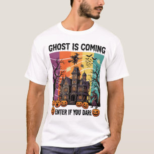 幽霊が来るハロウィンお化け屋敷魔女パンプキンポンプ Tシャツ