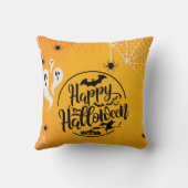 幽霊こうもりスパイダーウェブイラストレーションハロウィーン クッション (裏面)