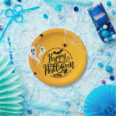 幽霊こうもりスパイダーウェブイラストレーションハロウィーン ペーパープレート (パーティー)