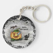 幽霊こうもりネコハッピーハローウィン! キーホルダー (裏面)