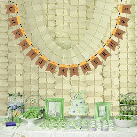 幽霊たちが集まるハローウィンパーティバンティングバナー バンティングフラッグ