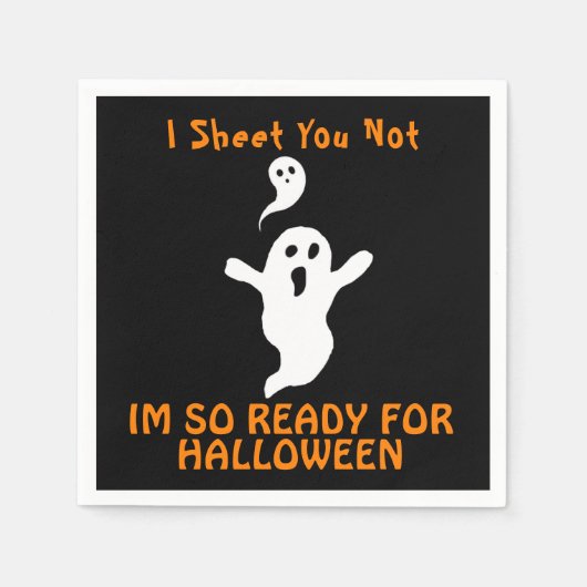 幽霊たちはハロウィンナプキンスに対応 スタンダードカクテルナプキン (正面)