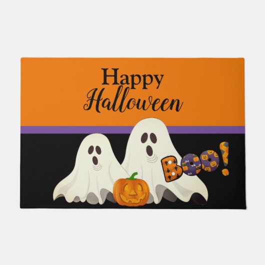 幽霊たちオン不気味ハロウィーンホームドormat ドアマット (正面)