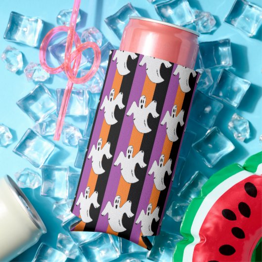 幽霊たちカラフルストライプ スリム缶クーラー (インサイチュ 夏)