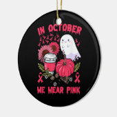 幽霊たち乳がん用カボチャ セラミックオーナメント (左)