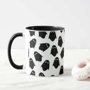 幽霊たち模様シルエットコーヒーカップ マグカップ