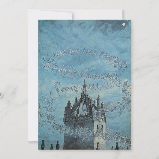 幽霊たち飛んでいるアのまわりにチャーチタワーハロウィーン 招待状 (正面)