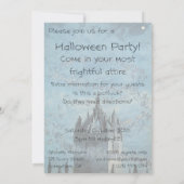 幽霊たち飛んでいるアのまわりにチャーチタワーハロウィーン 招待状 (裏面)