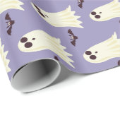 幽霊たち&こうもりス薄紫ハロウィーン ラッピングペーパー (ロールコーナー)