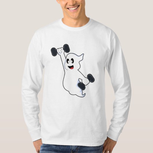 幽霊での強さのトレーニングとダンベル Tシャツ (正面)