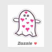 幽霊で覆われたハート シール (シート)