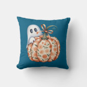 幽霊とお洒落フローラパンプキンピークハロウィーン クッション (正面)