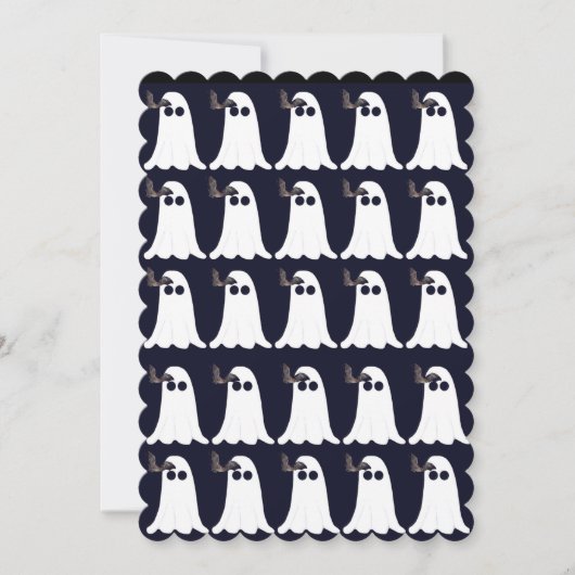 幽霊とこうもりハロウィンカード シーズンカード (正面)