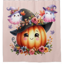 幽霊とカボチャのハロウィンデザイン