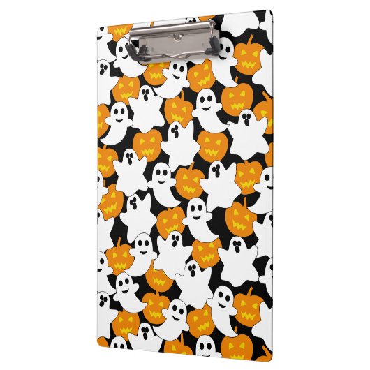幽霊とカボチャのハロウィンパターン クリップボード (左)