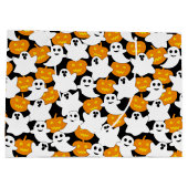 幽霊とカボチャのハロウィンパターン ラージペーパーバッグ (裏面)