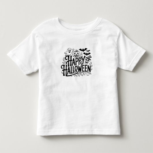 幽霊とカボチャのハロウィンTシャツ トドラーTシャツ (正面)