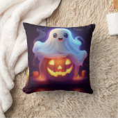 幽霊とカボチャハッピーハローウィン クッション (ブランケット)