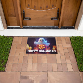幽霊とカボチャハッピーハローウィン ドアマット