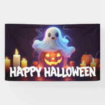 幽霊とカボチャハッピーハローウィン