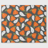 幽霊とカボチャ模様 ラッピングペーパー (フラット)